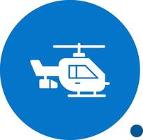 Helicopter Glyph Shadow Icon vector