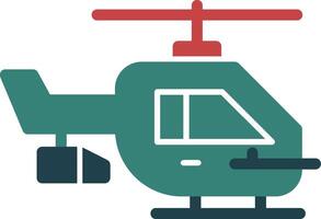 helicóptero glifo icono de dos colores vector