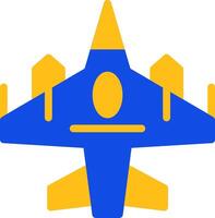 Fighter jet Flat Two Color Icon vector