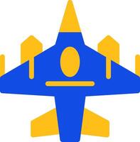 Fighter jet Flat Two Color Icon vector