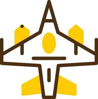 Fighter jet Yellow Lieanr Circle Icon vector