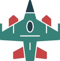 Fighter jet Glyph Two Color Icon vector