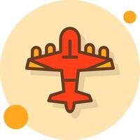 Bomber plane Filled Shadow Circle Icon vector