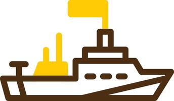 Naval ship Yellow Lieanr Circle Icon vector