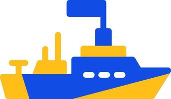 Naval ship Flat Two Color Icon vector