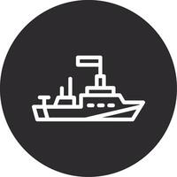 Naval ship Inverted Icon vector