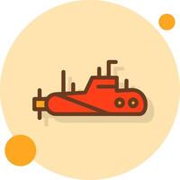 Submarine Filled Shadow Circle Icon vector