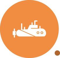 Submarine Glyph Shadow Icon vector