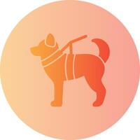 Military dog Gradient Circle Icon vector