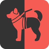 Military dog Red Inverse Icon vector