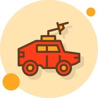 Military vehicle Filled Shadow Circle Icon vector