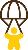 Paratrooper Yellow Lieanr Circle Icon vector