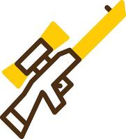 Sniper Yellow Lieanr Circle Icon vector