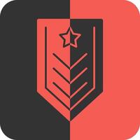 Military badge Red Inverse Icon vector