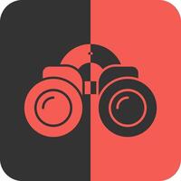 Binoculars Red Inverse Icon vector