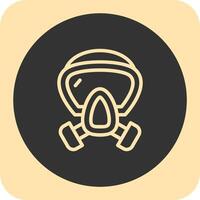 Gas mask Linear Round Icon vector