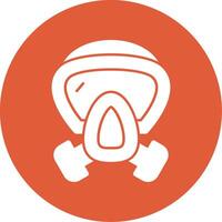 Gas mask Glyph Circle Icon vector