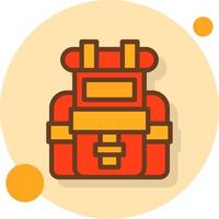 Backpack Filled Shadow Circle Icon vector