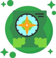 Map and compass Tailed Color Icon vector