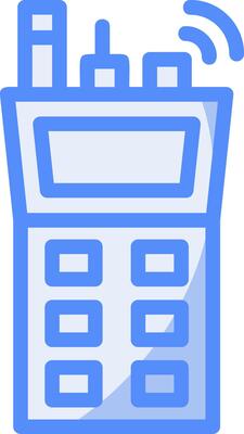 Field radio Line Filled Blue Icon