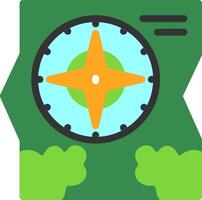 Map and compass Flat Icon vector
