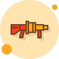 Grenade launcher Filled Shadow Circle Icon vector