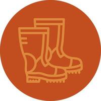 Combat boots Line Multi color Icon vector