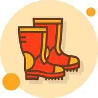 Combat boots Filled Shadow Circle Icon vector