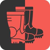 Combat boots Red Inverse Icon vector