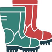 Combat boots Glyph Two Color Icon vector