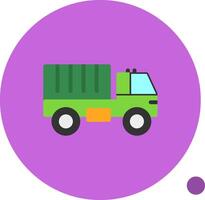 Military truck Flat Shadow Icon vector