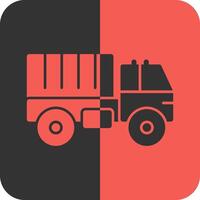 Military truck Red Inverse Icon vector