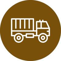 Military truck Outline Circle Icon vector