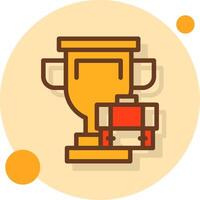 Trophy Filled Shadow Circle Icon vector