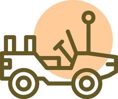 Jeep Linear Circle Icon vector