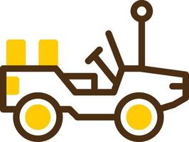 Jeep Yellow Lieanr Circle Icon vector