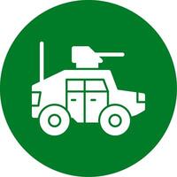 Humvee Glyph Circle Icon vector