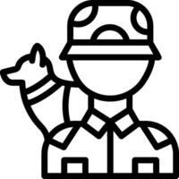 Dog handler Line Icon vector