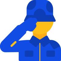 Military salute Flat Two Color Icon vector