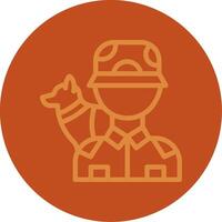 Dog handler Line Multi color Icon vector