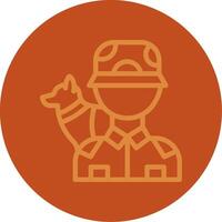 Dog handler Line Multi color Icon vector