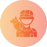 Dog handler Gradient Circle Icon vector