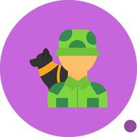 Dog handler Flat Shadow Icon vector