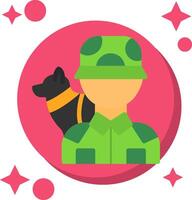 Dog handler Tailed Color Icon vector