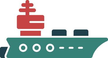 Aircraft carrier Glyph Two Color Icon vector