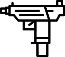 metralleta pistola línea icono vector