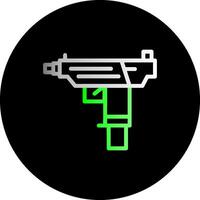 Submachine gun Dual Gradient Circle Icon vector