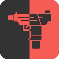 Submachine gun Red Inverse Icon vector