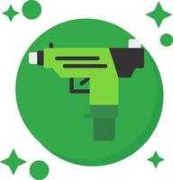 metralleta pistola cola color icono vector