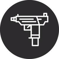 metralleta pistola invertido icono vector